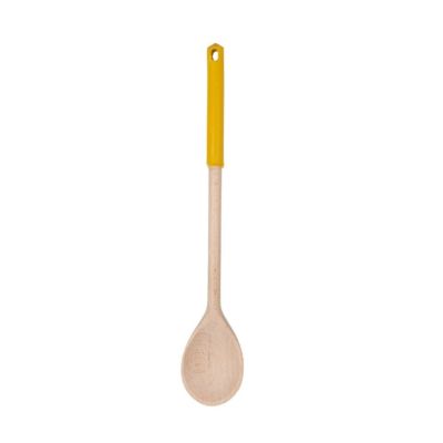 Fackelmann Cuillère de cuisine en bois avec manche en silicone coloré Wood Edition