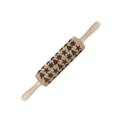 Fackelmann Rouleau à pâtisserie en bois motif noël 39 cm Noël