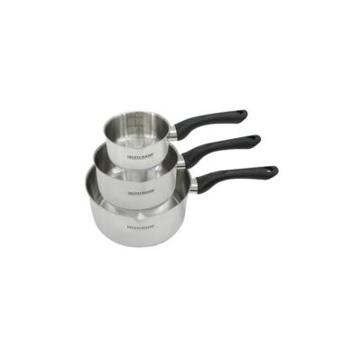 Set 3 casseroles 12 16 et 20 cm en inox Fackelmann Geneva