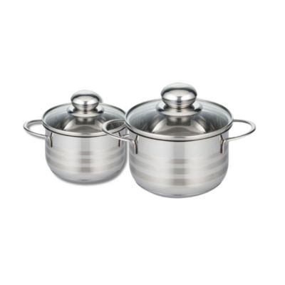 Elo-touchsystems Lot de 2 faitouts 12 et 14 cm en acier inoxydable sans PFAS Elo Brillant Gris - vue 3