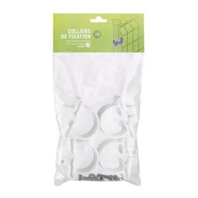 4 colliers de fixation Dirickx blancs ?48 mm