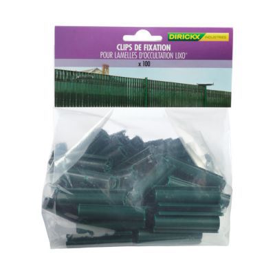 100 clips de fixation vert pour lamelles d'occultation DIRICKX
