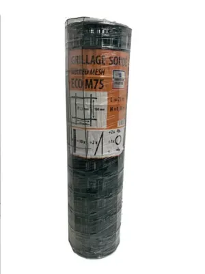 Grillage soudé en acier coloris vert maille 100 x 75 mm L.25 m x H.1,00 m