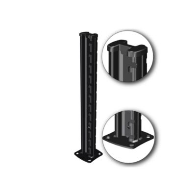 Poteau de clôture avec encoche sur platine Axur blanc H.65 cm