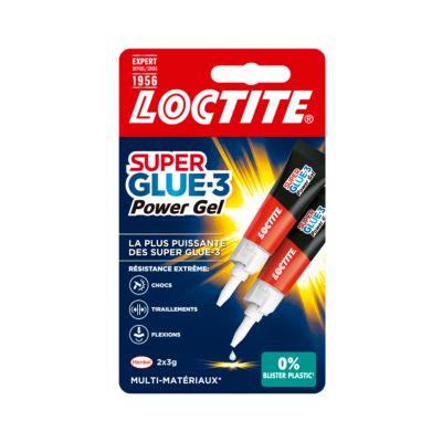 Colle Superglue-3 Power Flex Loctite 3g, lot de 2 tubes