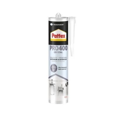 Colle de fixation multi-matériaux transparente crystal Pattex PRO400 290 g