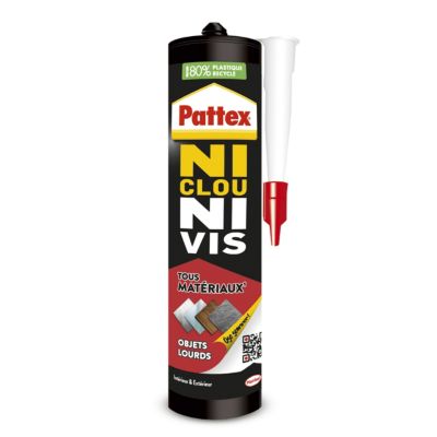 Colle de fixation Pattex Ni clou ni vis tous matériaux blanc 460g