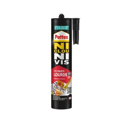 Colle de fixation Pattex Ni clou ni vis tous matériaux blanc 460g