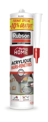 Mastic Rubson Maison Acrylique Murs-Fenêtres blanc cartouche 310ml (10% gratuit)