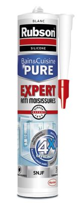 Mastic Rubson Bain&Cuisine Expert Anti-moisissures blanc cartouche 280ml