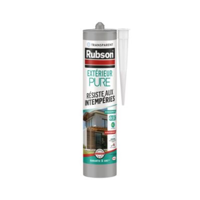 Mastic Rubson Pure Extérieur transparent cartouche 280ml - Rubson