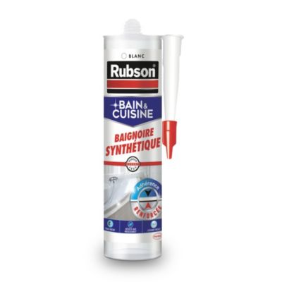 Mastic Rubson Bain & Cuisine Baignoire synthétique blanc cartouche 280ml - Rubson