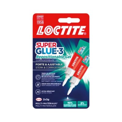 Colles Cyanoacrylates LOCTITE SUPERGLUE 3 Repositionable Gel 3g Lot de 2 Blister Carton 12uc - vue 3