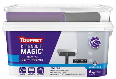 Kit enduit magic' de lissage pour petits défauts Toupret 6kg