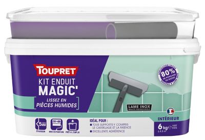 Kit enduit magic' de lissage pour pièces humides Toupret 6kg