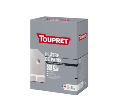 Plâtre de Paris en poudre extra fine blanc boite de 1Kg Toupret