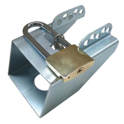 Antivol boitier pour remorque avec cadenas à  clé Trigano