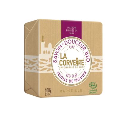 Savon douceur bio La Corvette Savonnerie du midi feuille de figuier 100g