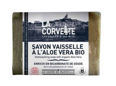 Savon vaisselle à l'aloe vera bio au savon de Marseille La Corvette Savonnerie du midi 200g