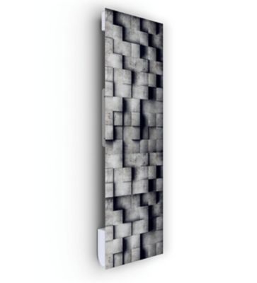 Radiateur électrique à rayonnement avec soufflerie Ilo Fanmix en verre design Béton 3D 1250W