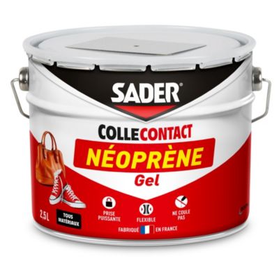 Colle contact néoprène en gel Sader tous matériaux seau de 2.5 litres