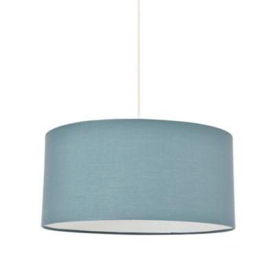 Suspension cylindre Corep E27 coton bleu 100W Ø38cm