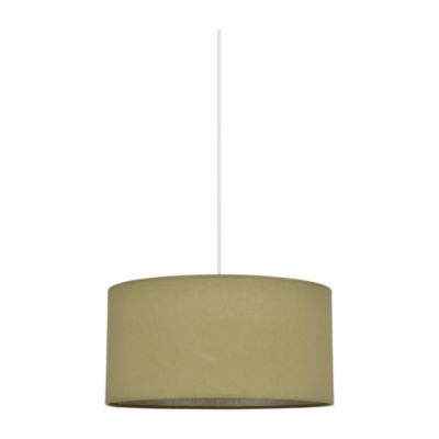 Abat-jour tambour cylindre l.38 x H.19 cm coton vert kaki Corep