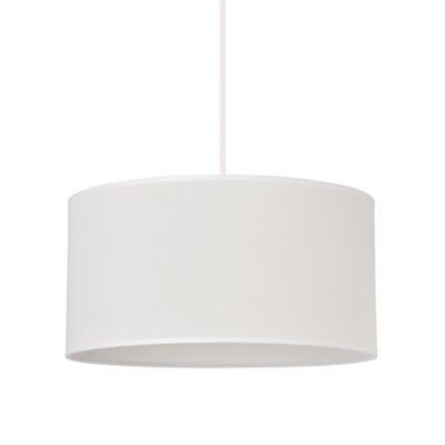 Suspension cylindre Percale E27 Ø38cm 100W IP20 H.19cm Corep blanc