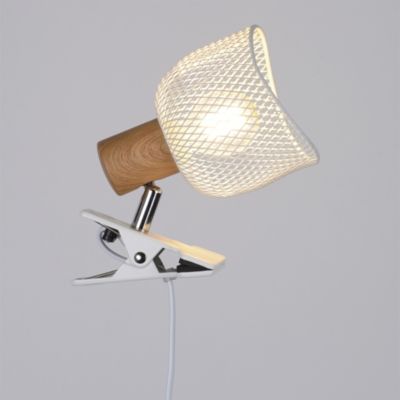 Spot pince E14 25W Corep Ottawa blanc l.15 x H.19 x P.15 cm