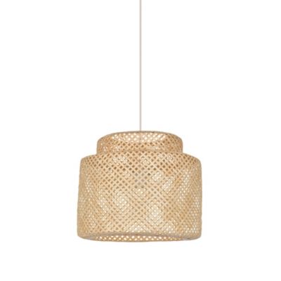 Suspension bambou Makassar Corep E27 IP20 15W naturel Ø38 x H.32 cm