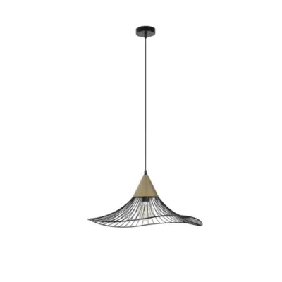 Suspension Lizzie E27 60W IP20 ?60xH.125cm noir et laiton Corep