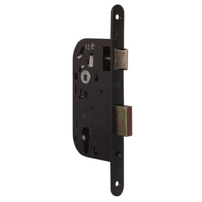 Serrure à encastrer avec cylindre Bricard bout rond noir axe 50 mm 1/5 tour