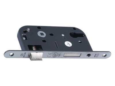 Serrure à encastrer NF pour cylindre européen 50 mm noir bout rond