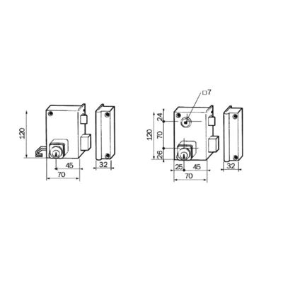 ALPHA 450110 Serrure en applique monopoint verticale tirage droite 26 mm