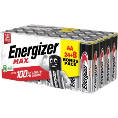 32 Piles alcalines Max AA Energizer LR6