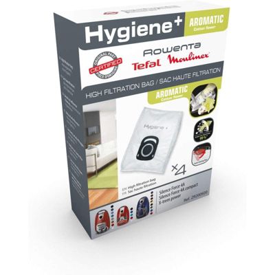 Sacs microfibres par 4 HYGIENE+ ZR200920 pour Aspirateur , COMPACT POWER, SILENCE FORCE, SILENCE FORCE ALLERGY+, SILENCE FO...