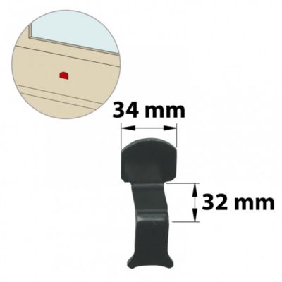 AFBAT Butée de fermeture acier prépeint H.70 x .30 x P.40 mm