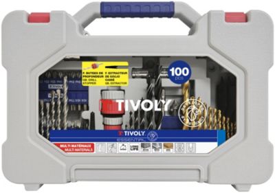 Tivoly • Mallette 100 Pcs • 14 Forets Métal • 8 Forets Bois • 4 Mèches Bois • 7 Forets Béton • 4 Extracteurs •... - vue 2