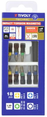 Tivoly • Coffret 18 pcs Lg 25 17 embouts Torsion magnétique + 1 porte embout quick change - vue 10