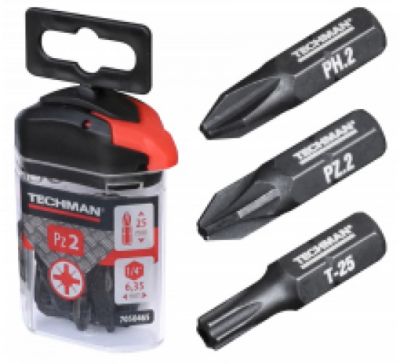Techman Embouts de vissage 's2 ' 10 embouts Pz3 25 mm