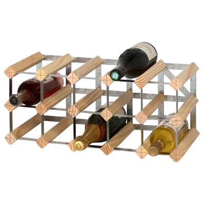 Image of Casier 15 bouteilles en bois et métal galvanisé 3223840328135_CAFR