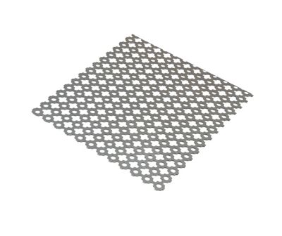 Tôle perforée trèfle acier brut Perforation 8 mm Ep. 1 mm, 50 x 25 cm