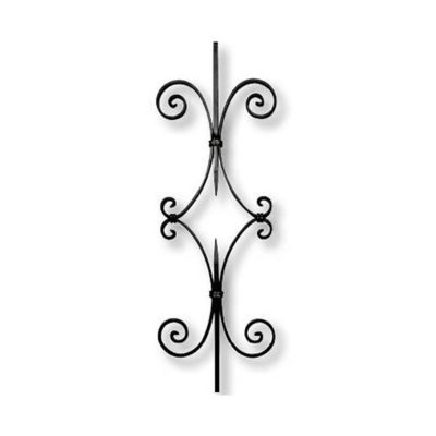 Barreau acier avec décor ?12 mm  300 x H. 900 mm