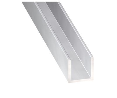 Profilé U aluminium anodisé incolore 10 x 10 x 10 mm, 1 m