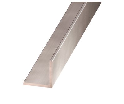 Cornière alu anodisé coloris inox 20 x 20 mm, 2 m