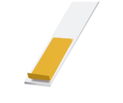 Plat aluminium laqué blanc auto-adhésif 30 x 2 mm, 1.30 m