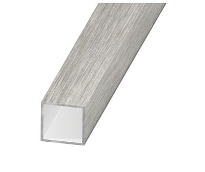 Tube carré aluminium brossé 15 x 15 mm, 1 m