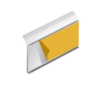 Plinthe adhésive PVC blanc 60 mm, 2,5 m