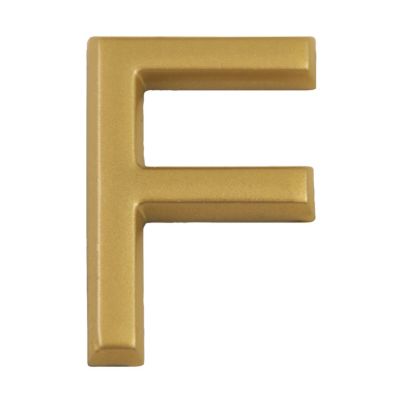 Lettre dorée F en relief