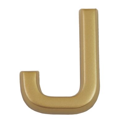 Lettre dorée J en relief
